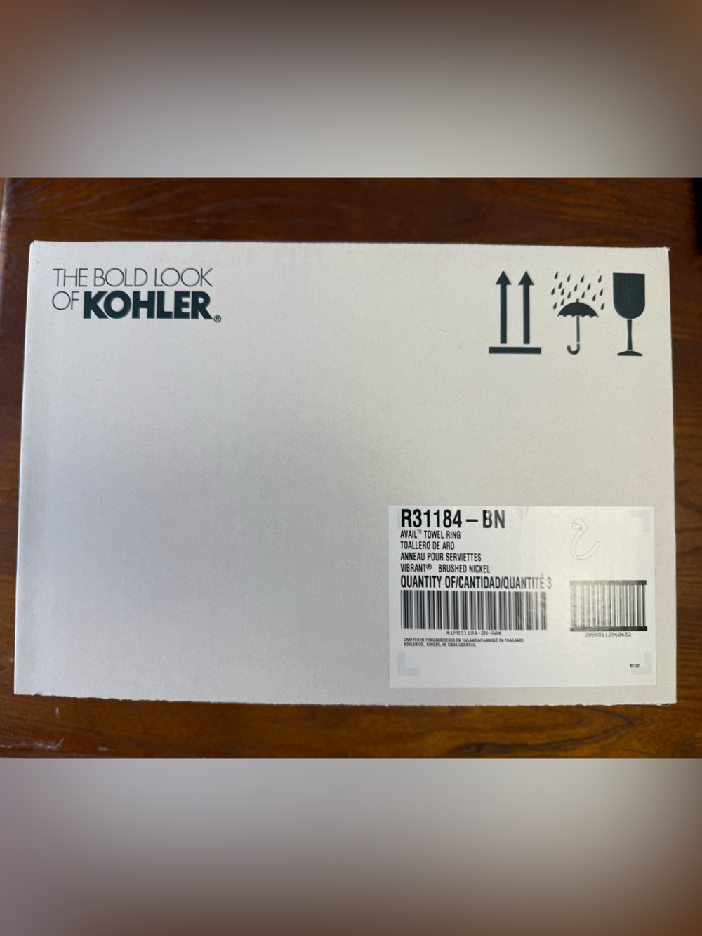 SET OF 3 Kohler R31184-BN Towel Ring - Brushed Nickel